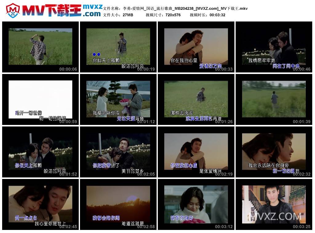 李勇-爱情网_国语_流行歌曲_MB204238